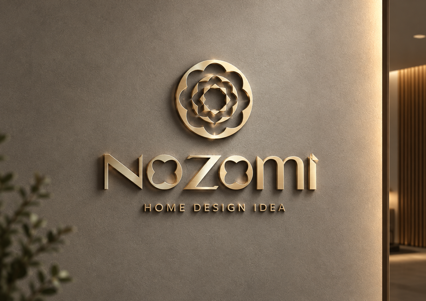 Nozomi 金色立體品牌牆面標誌